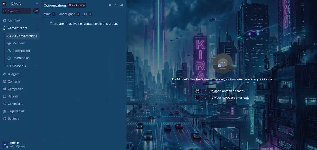 KIRA dashboard - Cyberpunk theme