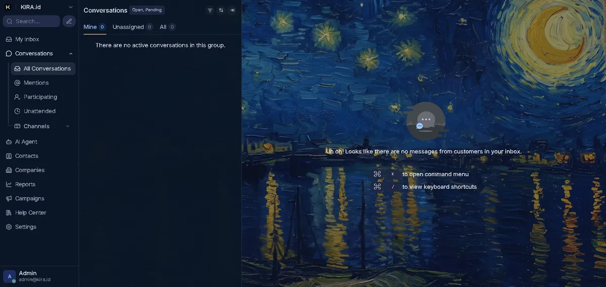 KIRA dashboard - Van Gogh theme